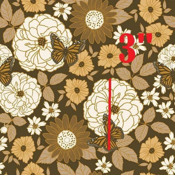 Indy Bloom Fabric Golden Girl Butterflies Floral 02 – premium custom printed fabric for sewing | Fabric by Missy Rose