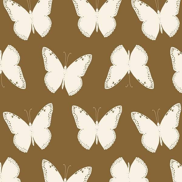 Indy Bloom Fabric Golden Girl Butterflies in Brown 08 – pre-order designer fabric Australia | Fabric by Missy Rose