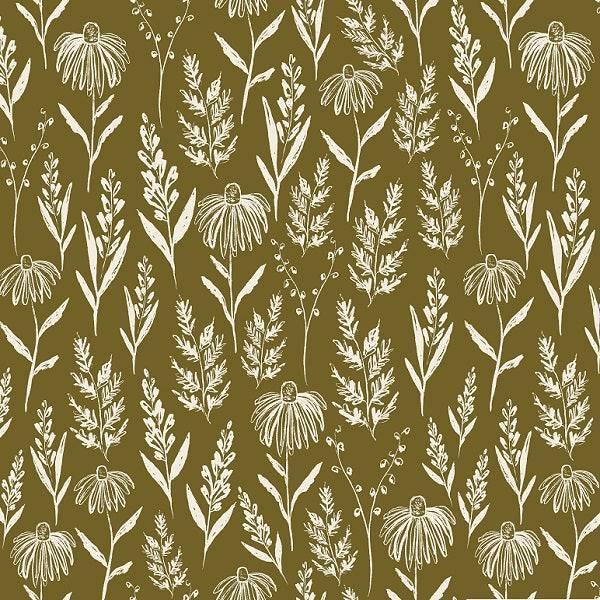 Indy Bloom Fabric - Grandmas Garden Farm Fresh Olive 14 – premium custom printed fabric for sewing | Fabric by Missy Rose