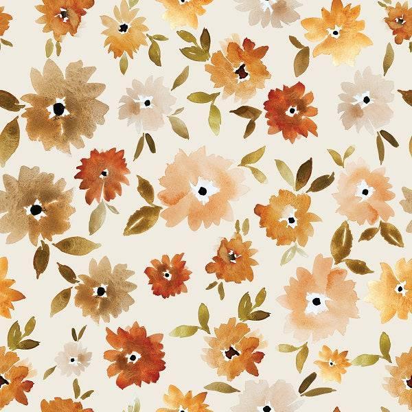Indy Bloom Fabric - Grandmas Garden Mums in Cream 07 – pre-order designer fabric Australia | Fabric by Missy Rose