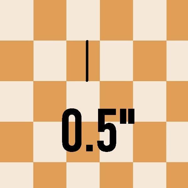 Indy Bloom Fabric Hocus Pocus Checks in Pumpkin 15 – made-to-order custom fabric by the metre | Fabric by Missy Rose