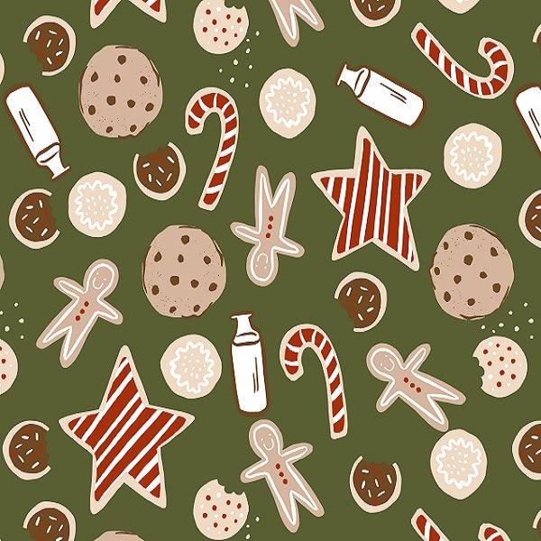 Indy Bloom Fabric - Holly Jolly - Cookie in Evergreen 09 - Fabric by Missy Rose Pre-Order