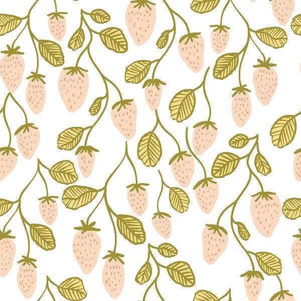 Indy Bloom Fabric Hunny Bunny Strawberries 02 – premium custom printed fabric for sewing | Fabric by Missy Rose