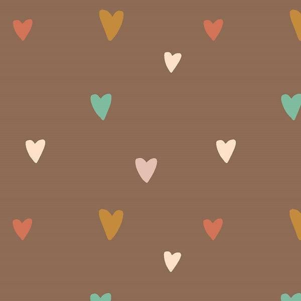 Indy Bloom Fabric Infatuated Valentine Heart Party Chocolate 15 – Fabric by Missy Rose