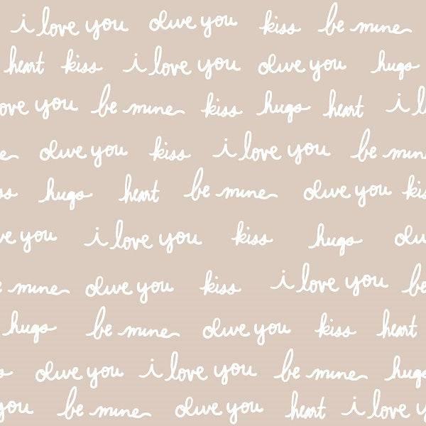Indy Bloom Fabric Infatuated Valentine Love notes Marshmallow 08 – Fabric by Missy Rose