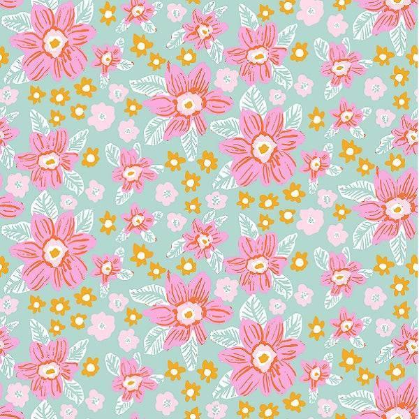 Indy Bloom Fabric Laguna Summer Malibu Floral 01 – custom printed pre-order fabric Australia | Fabric by Missy Rose