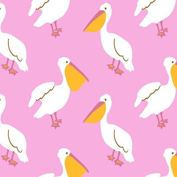 Indy Bloom Fabric Laguna Summer Pelicans in Pink 16 – made-to-order custom fabric by the metre | Fabric by Missy Rose