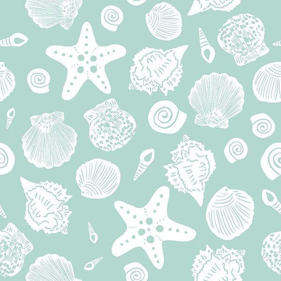 Indy Bloom Fabric - Laguna Summer - Sea Shells In Green 11 - Fabric by Missy Rose Pre-Order