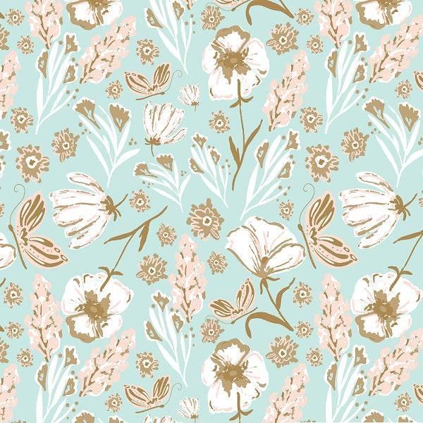Indy Bloom Fabric Princess Peonies Butterfly Fields 02 – custom printed pre-order fabric Australia | Fabric by Missy Rose