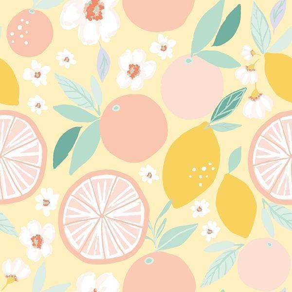 Indy Bloom Fabric Retro Summer Grapefruit Yellow 22 – made-to-order custom fabric by the metre | Fabric by Missy Rose