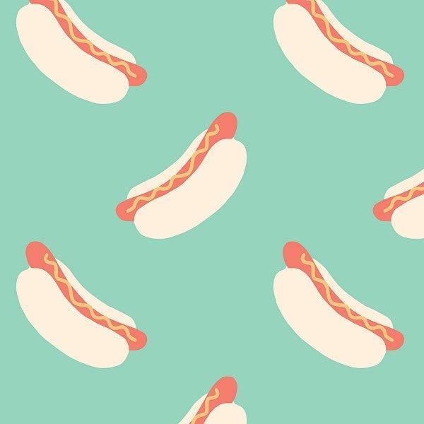 Indy Bloom Fabric Retro Summer Hotdog 07 – made-to-order custom fabric by the metre | Fabric by Missy Rose