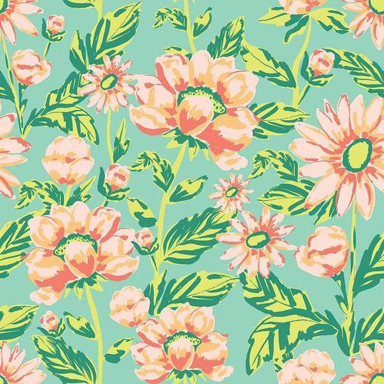 IB Retro Summer - Peachy Peony 01 - Fabric by Missy Rose Pre-Order