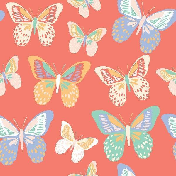 Indy Bloom Fabric Retro Summer Rad Butterfly 02 – premium custom printed fabric for sewing | Fabric by Missy Rose