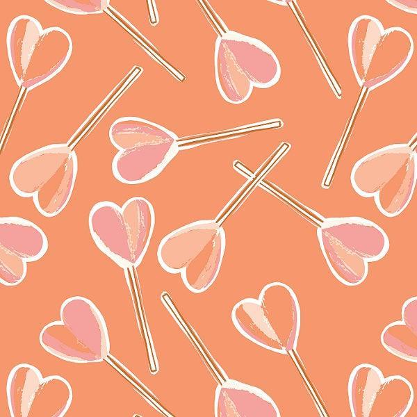 Indy Bloom Fabric - Sucker For You Coral 07 – Australian custom printed fabric pre-order | Fabric by Missy Rose