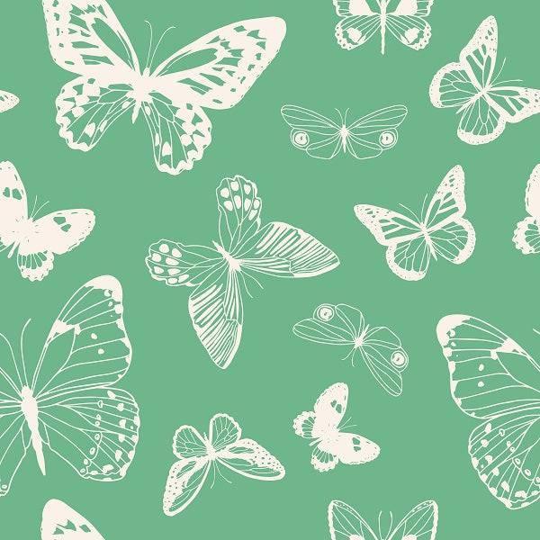 Indy Bloom Fabric Summer Sunshine Butterflies in Teal 14 – Australian custom printed fabric pre-order | Fabric by Missy Rose