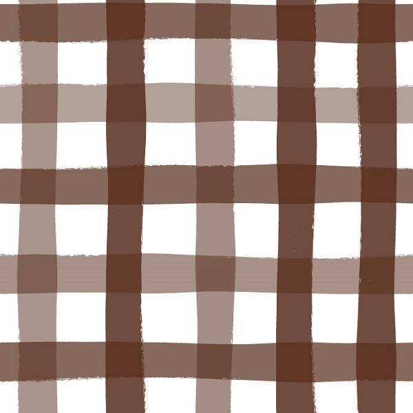 Indy Bloom Fabric Sunflower Girl Gingham Chocolate 04 – made-to-order custom fabric by the metre | Fabric by Missy Rose