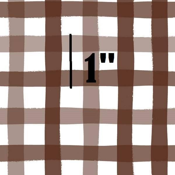 Indy Bloom Fabric Sunflower Girl Gingham Chocolate 04 – Australian custom printed fabric pre-order | Fabric by Missy Rose