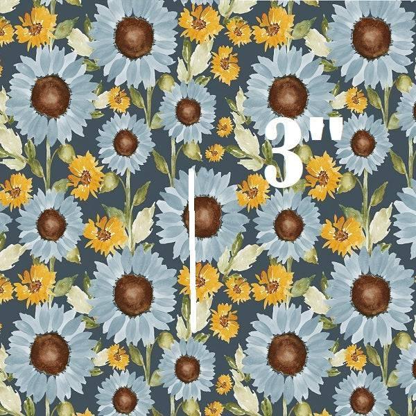 Indy Bloom Fabric Sunflower Girl Navy 03 – made-to-order custom fabric by the metre | Fabric by Missy Rose