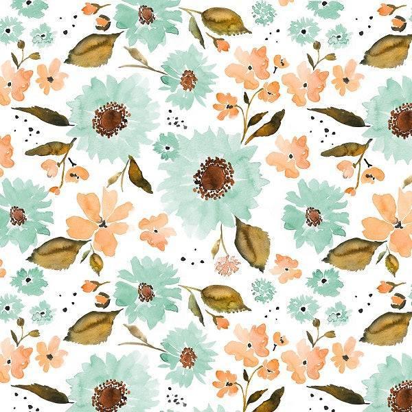 Indy Bloom Fabric Sunflower Girl Blues 13 – custom printed pre-order fabric Australia | Fabric by Missy Rose