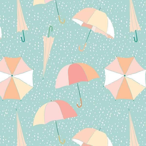 Indy Bloom Fabric April Showers Umbrella Rain 08 – custom printed pre-order fabric Australia | Fabric by Missy Rose