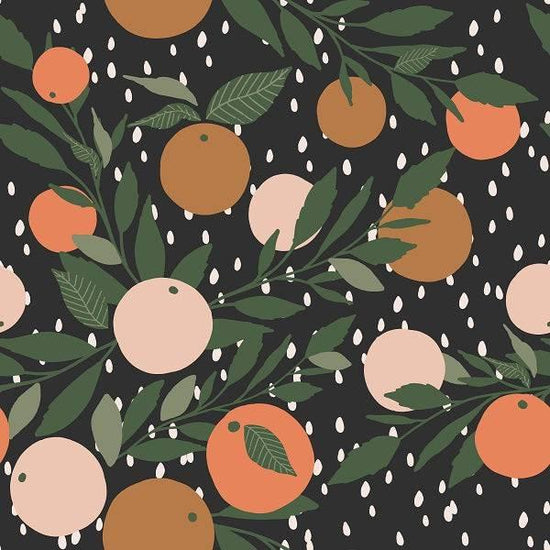 IB Vintage Fruit - Black Tangerine Rain 10 - Fabric by Missy Rose Pre-Order