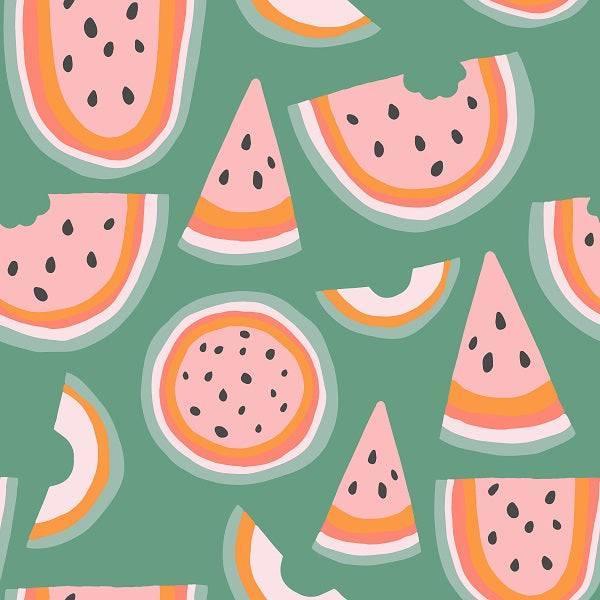 Indy Bloom Fabric Vintage Fruit Green Melon 03 – Australian custom printed fabric pre-order | Fabric by Missy Rose