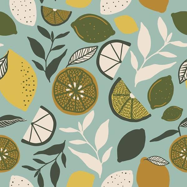 Indy Bloom Fabric Vintage Fruit Lemon Lime 05 – premium custom printed fabric for sewing | Fabric by Missy Rose