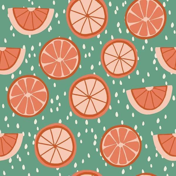 Indy Bloom Fabric Vintage Fruit Tangerine Seed 07 – custom printed pre-order fabric Australia | Fabric by Missy Rose