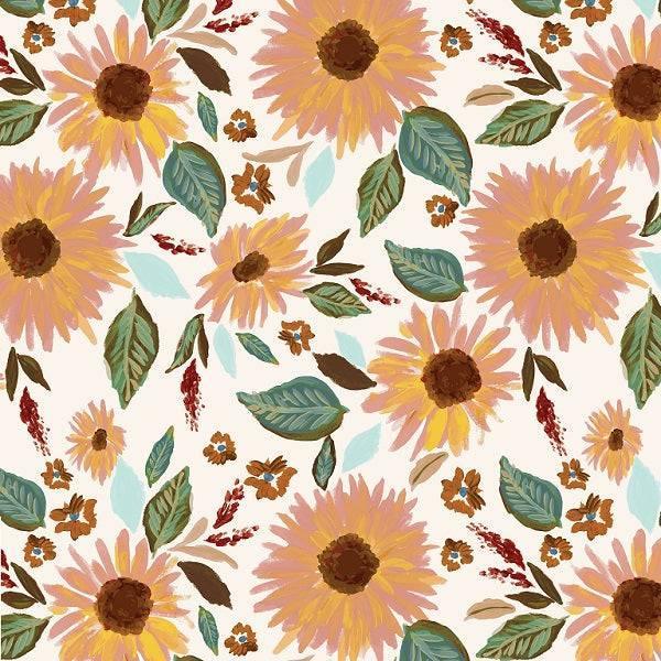 Indy Bloom Fabric Watercolour Floral Amber Sunflower 16 – Australian custom printed fabric pre-order | Fabric by Missy Rose