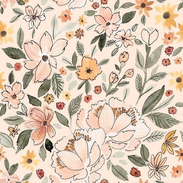 Indy Bloom Fabric Watercolour Floral Amelia 109 – premium custom printed fabric for sewing | Fabric by Missy Rose