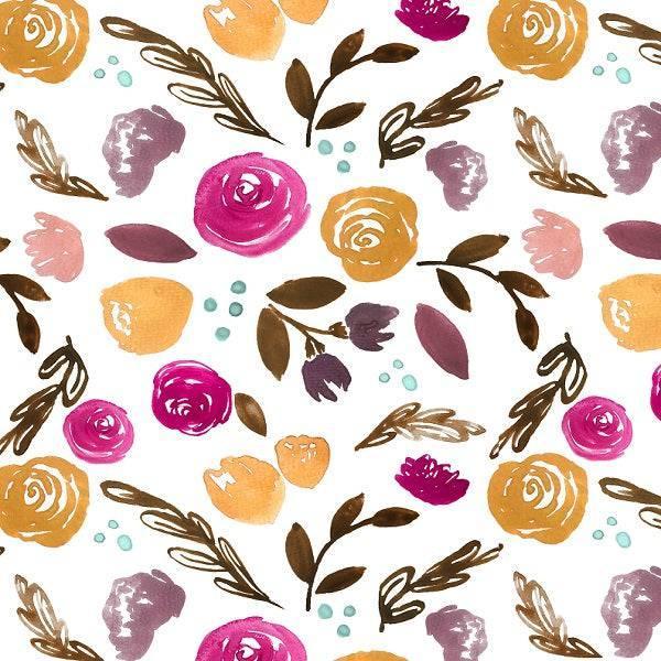 Indy Bloom Fabric Watercolour Floral Autumn Blossom 39 – custom printed pre-order fabric Australia | Fabric by Missy Rose