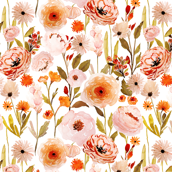 Load image into Gallery viewer, IB Watercolour Floral - Autumn Garden White 83 - Fabric by Missy Rose Pre-Order

