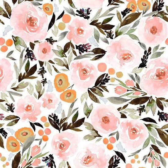 IB Watercolour Floral -  Berry Blossom Black 47 - Fabric by Missy Rose Pre-Order