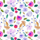Indy Bloom Fabric - Watercolour Floral - Berry Blue 60