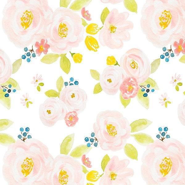 Indy Bloom Fabric Watercolour Floral Blueberry Blossom 15 – custom printed pre-order fabric Australia | Fabric by Missy Rose