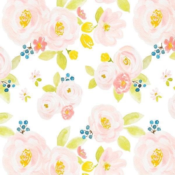 IB Watercolour Floral - Blueberry Blossom 15 - Fabric by Missy Rose Pre-Order