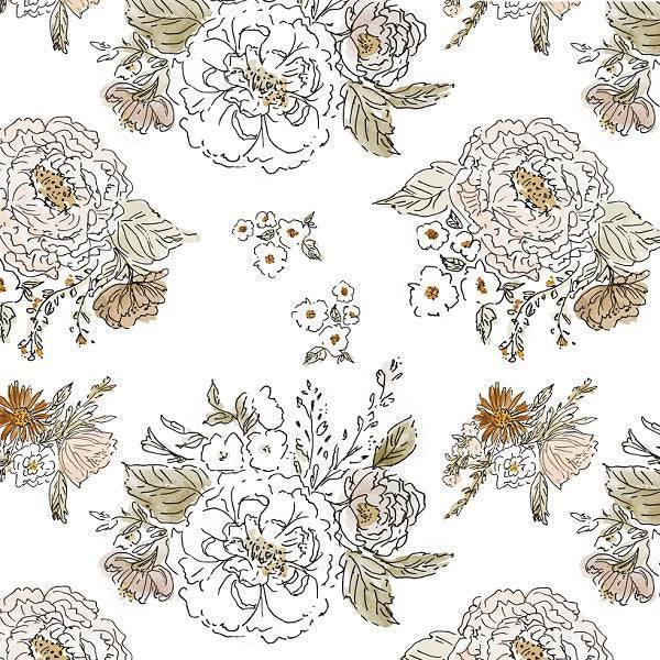 Indy Bloom Fabric Watercolour Floral Clarissa 40 – premium custom printed fabric for sewing | Fabric by Missy Rose