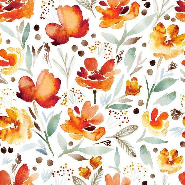 Indy Bloom Fabric Watercolour Floral Crimson Berry 21 – custom printed pre-order fabric Australia | Fabric by Missy Rose