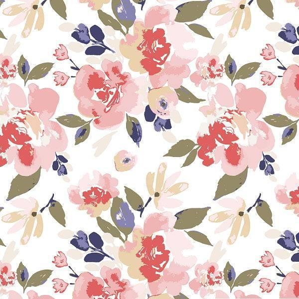 Indy Bloom Fabric Watercolour Floral Freya 31 – Australian custom printed fabric pre-order | Fabric by Missy Rose