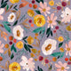Indy Bloom Fabric - Watercolour Floral - Harvest Plum 90