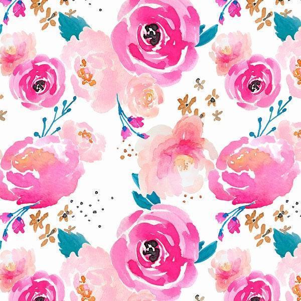Indy Bloom Fabric Watercolour Floral Havana 73 – premium custom printed fabric for sewing | Fabric by Missy Rose