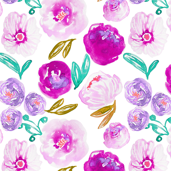 Indy Bloom Fabric Watercolour Floral Indigo 75 – custom printed pre-order fabric Australia | Fabric by Missy Rose