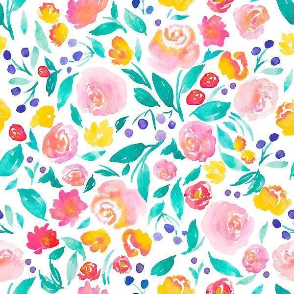 Indy Bloom Fabric Watercolour Floral Jane 30 – custom printed pre-order fabric Australia | Fabric by Missy Rose