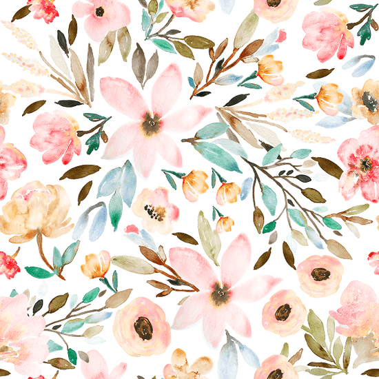 IB Watercolour Floral - Mae Pastel 96 - Fabric by Missy Rose Pre-Order
