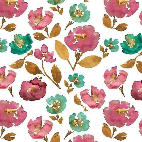 IB Watercolour Floral - Maroon Blossom 07 - Fabric by Missy Rose Pre-Order