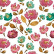 Indy Bloom Fabric - Watercolour Floral - Maroon Blossom 07