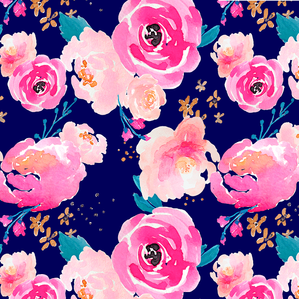 Indy Bloom Fabric Watercolour Floral Navy Havana 50 – custom printed pre-order fabric Australia | Fabric by Missy Rose