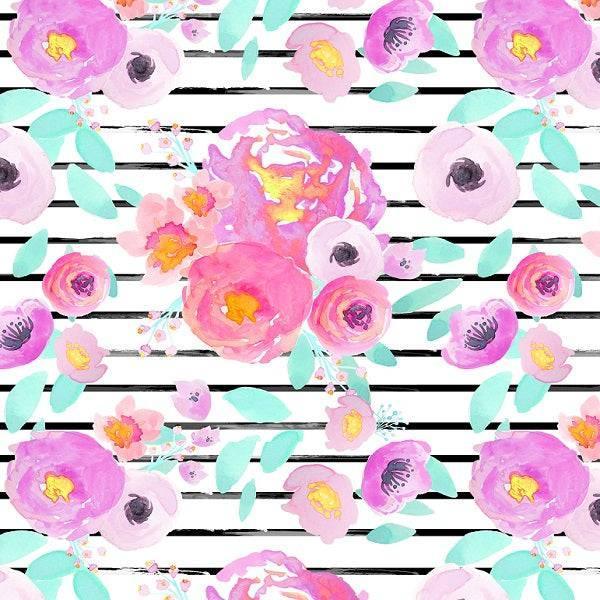 Indy Bloom Fabric Watercolour Floral Neon Zebra 57 – Australian custom printed fabric pre-order | Fabric by Missy Rose