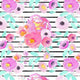 Indy Bloom Fabric - Watercolour Floral - Neon Zebra 57
