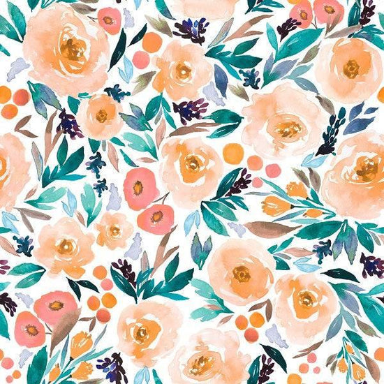 Load image into Gallery viewer, IB Watercolour Floral - Orange Berry 80 - Fabric by Missy Rose Pre-Order
